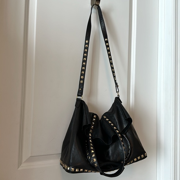Zara black leather studded tote bag - Picture 10 of 14